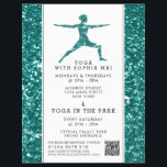 Prospectus 21,6 Cm X 24,94 Cm Publicité de cours de yoga à effet pailleté aqua t<br><div class="desc">Flyers de publicité de cours de yoga à effet pailleté aqua tendance par The Business Card Store.</div>