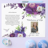 Prospectus 21,6 Cm X 24,94 Cm Purple Peony Hummingbird Funérailles (Simple)