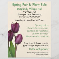 Purple tulipes printemps foire ou vente plante