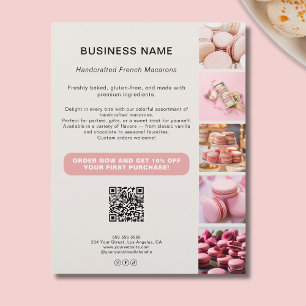 Prospectus 21,6 Cm X 24,94 Cm QR de médias sociaux de boulangerie de photo perso