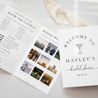 Prospectus 21,6 Cm X 24,94 Cm Quinn Script Bridal Shower Game Booklet