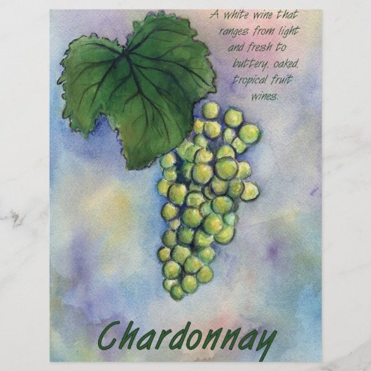 Prospectus 21,6 Cm X 24,94 Cm Raisins de vin Chardonnay & Description (Devant)