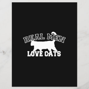 Prospectus 21,6 Cm X 24,94 Cm Real Men Love Cats Design graphique sur Décor Noir