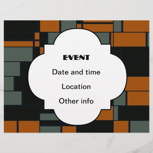 Prospectus 21,6 Cm X 24,94 Cm rectangles orange vert (Devant)