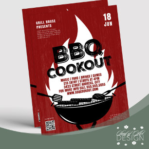 Prospectus 21,6 Cm X 24,94 Cm Red BBQ Cookout Fire Flame Cuisine Grill Event