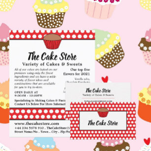 Prospectus 21,6 Cm X 24,94 Cm Red Cupcake & Polka Dot, Cake Store Publicité