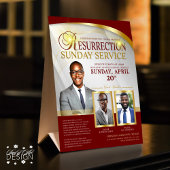 Prospectus 21,6 Cm X 24,94 Cm Red & Gold Resurrection Sunday Service Church