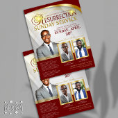 Prospectus 21,6 Cm X 24,94 Cm Red & Gold Resurrection Sunday Service Church