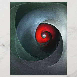 Prospectus 21,6 Cm X 24,94 Cm Red Swirl Artistique moderne Art Abstrait Motif #1