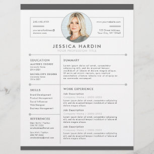 Prospectus 21,6 Cm X 24,94 Cm Reprise de l'emploi photo moderne Clean White & Gr