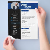 Prospectus 21,6 Cm X 24,94 Cm Reprise professionnelle moderne noire, CV modèle (main)