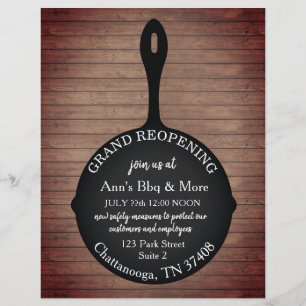 Prospectus 21,6 Cm X 24,94 Cm Restaurant Réouverture Bois de Skillet
