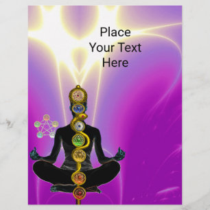 Prospectus 21,6 Cm X 24,94 Cm RODE D'ASCLEPIUS,7 CHAKRAS YOGA LOTUS POSE rose