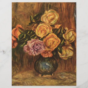 Prospectus 21,6 Cm X 24,94 Cm Roses de Renoir devant un Rideau Bleu (1908)