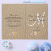 Prospectus 21,6 Cm X 24,94 Cm Sable et Starfish Beach Wedding Programme (Simple)