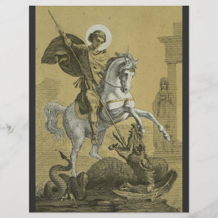 Prospectus 21,6 Cm X 24,94 Cm Saint George – Premium "Sunburst Gold" Art