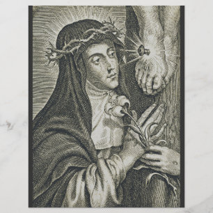 Prospectus 21,6 Cm X 24,94 Cm Sainte Catherine de Sienne Crucifixion Art Noir Fo