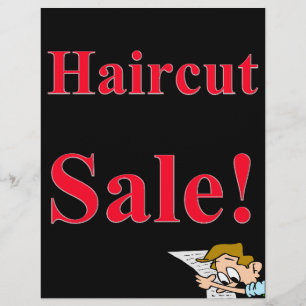 Prospectus 21,6 Cm X 24,94 Cm Salon Barbier Haircut Vente Affiches Promo Flye