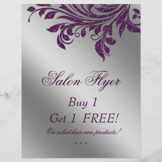 Prospectus 21,6 Cm X 24,94 Cm Salon de cheveux Flyer Vente Zebra Sparkle Purple