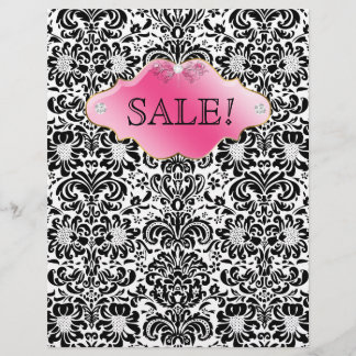 Prospectus 21,6 Cm X 24,94 Cm SALON Spa Flyer Fleur de Damas Rose Or BW