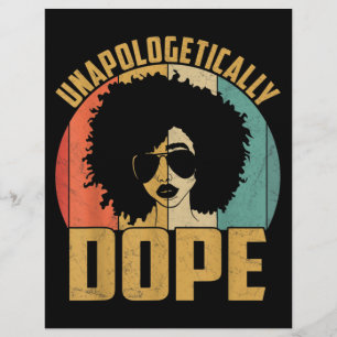 Prospectus 21,6 Cm X 24,94 Cm Sans apologisme Dope Black Pride Melanin Africain