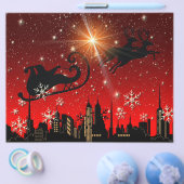 Prospectus 21,6 Cm X 24,94 Cm Santa Claus Reindeer et Sleigh Flying (Simple)