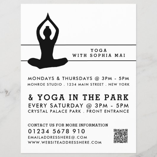 Prospectus 21,6 Cm X 24,94 Cm Sappart Modern Yoga Class Advertising Flyer (Devant)