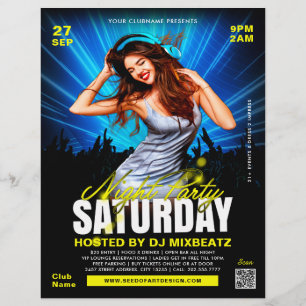 Prospectus 21,6 Cm X 24,94 Cm Saturday Night Party Girl Dancing Club Event