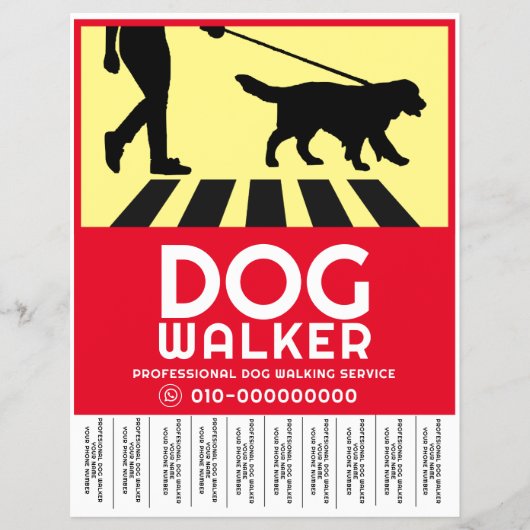 Prospectus 21,6 Cm X 24,94 Cm Service de marche de chiens professionnels (Devant)