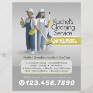 Prospectus 21,6 Cm X 24,94 Cm Service de nettoyage de maison moderne ménage