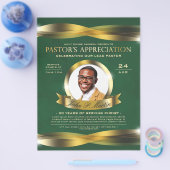 Prospectus 21,6 Cm X 24,94 Cm Service d'église d'appréciation du pasteur Gold & (Simple)