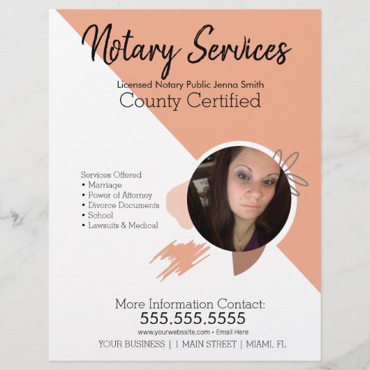 Prospectus 21,6 Cm X 24,94 Cm Services notaires publics Boho Photo Business (Devant)