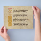 Prospectus 21,6 Cm X 24,94 Cm Shakespeare Sonnet 144 (CXLIV) sur Parchemin (main)