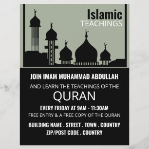 Prospectus 21,6 Cm X 24,94 Cm Silhouette de la mosquée, Publicité pour l'enseign