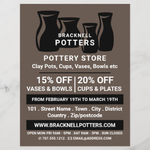 Prospectus 21,6 Cm X 24,94 Cm Silhouettes Vase, Poterie Store, Potters Adjudicat