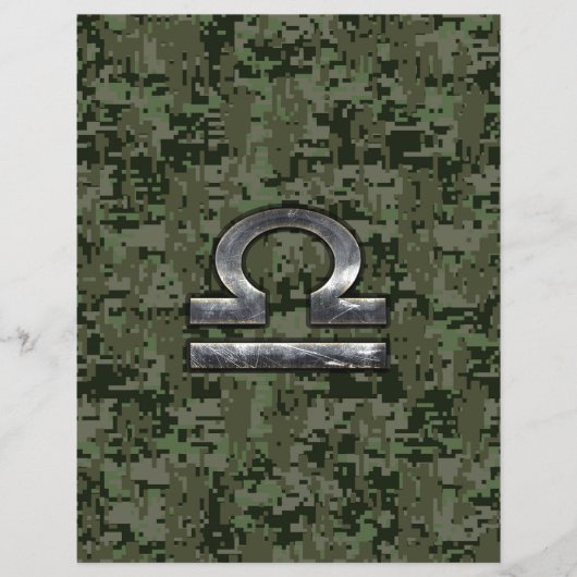 Prospectus 21,6 Cm X 24,94 Cm Silver Libra Zodiac Green Camo numérique (Devant)
