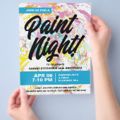 Prospectus 21,6 Cm X 24,94 Cm Soirée de peinture fête d'anniversaire (main)