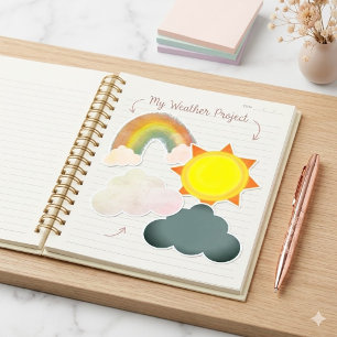 Prospectus 21,6 Cm X 24,94 Cm Soleil Nuage Arc-en-ciel Météo École Projet ClipAr