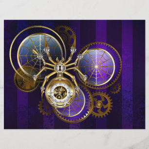 Prospectus 21,6 Cm X 24,94 Cm Spider Steampunk sur Arrière - plan pourpre