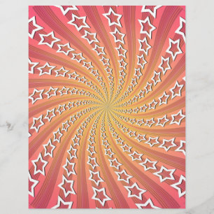 Prospectus 21,6 Cm X 24,94 Cm Spirale étoile rose et or :