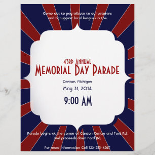 Prospectus 21,6 Cm X 24,94 Cm Starburst patriotique en rouge blanc et bleu