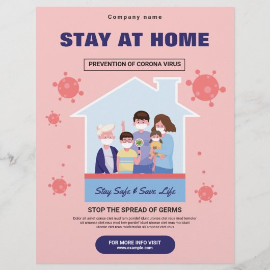 Prospectus 21,6 Cm X 24,94 Cm Stay At Home Campaign Flyer (Devant)