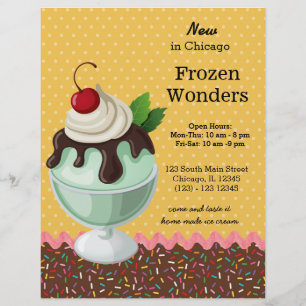 Prospectus 21,6 Cm X 24,94 Cm Sundae * choisir la couleur arrière - plan