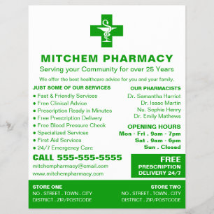 Prospectus 21,6 Cm X 24,94 Cm Symbole apothecaire, Pharmacie, Pharmaciens