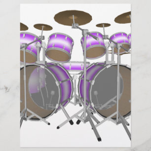 Prospectus 21,6 Cm X 24,94 Cm Tambours : Kit de batterie violet et blanc : Modèl