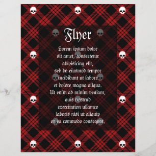 Prospectus 21,6 Cm X 24,94 Cm Tartan à carreaux plaid crâne gothique