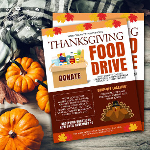 Prospectus 21,6 Cm X 24,94 Cm Thanksgiving Fall Food Drive Charity Fundraising