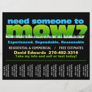 Prospectus 21,6 Cm X 24,94 Cm Tondre le gazon_Dave Edwards sur mesure