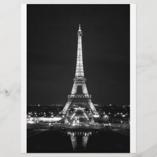 Prospectus 21,6 Cm X 24,94 Cm Tour Eiffel de nuit - B/W