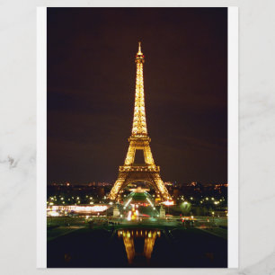 Prospectus 21,6 Cm X 24,94 Cm Tour Eiffel en Nuit - Couleur